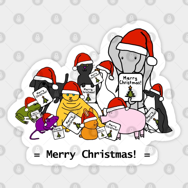 Merry Christmas from these Cute Animals Sticker by ellenhenryart